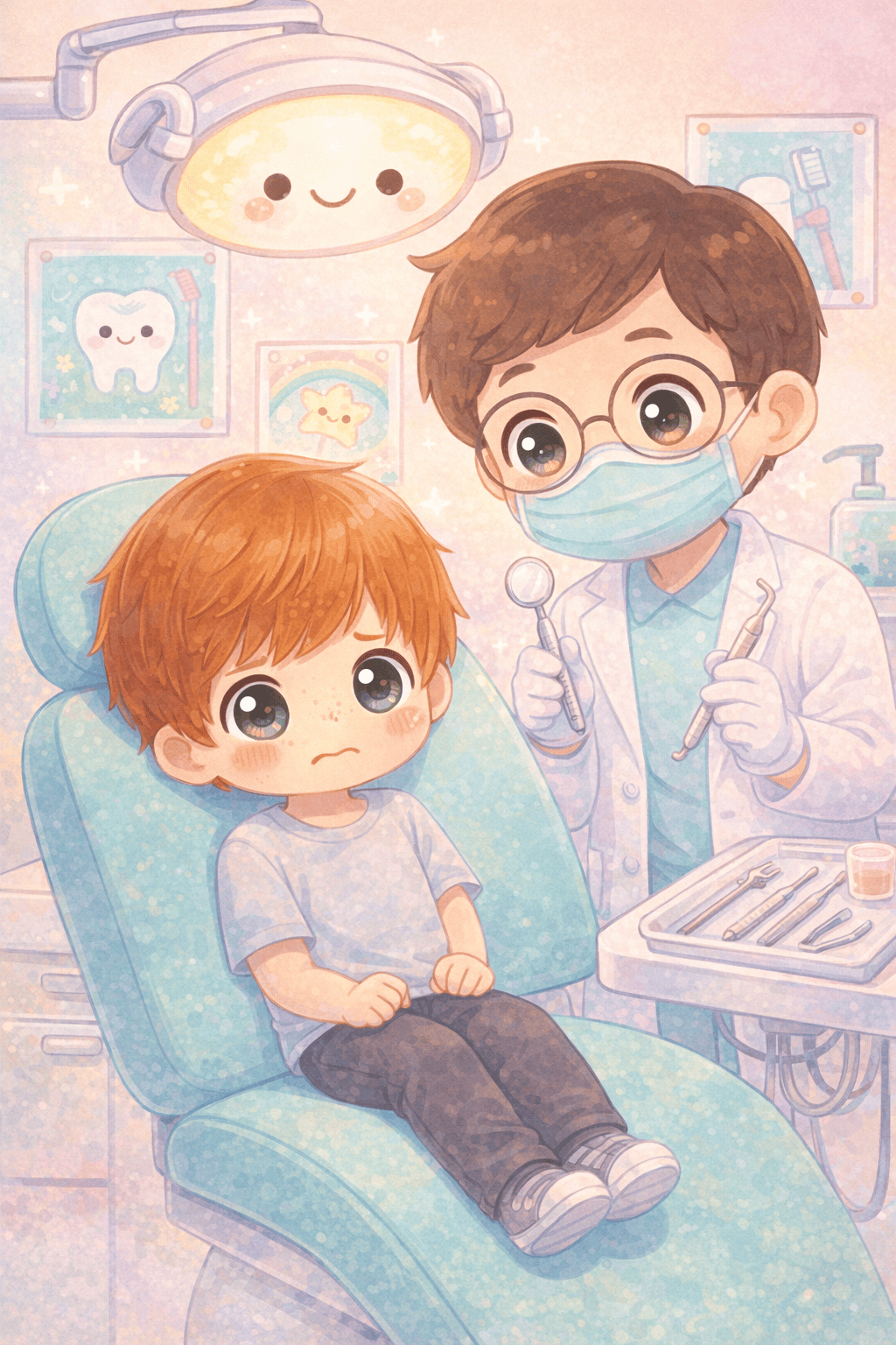 Illustration for At the dentist in the chair
