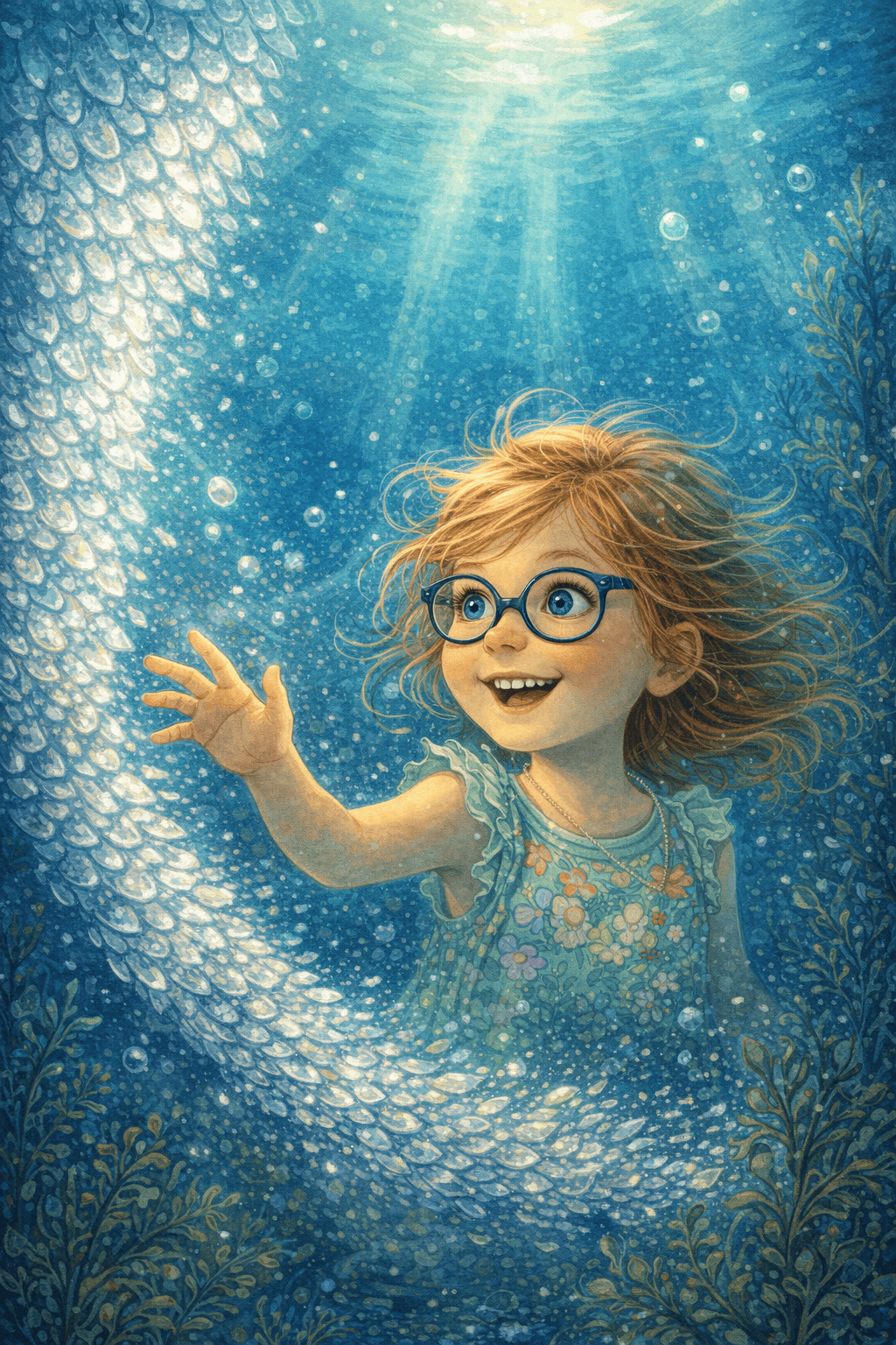 Illustration for The silver scales of the depth