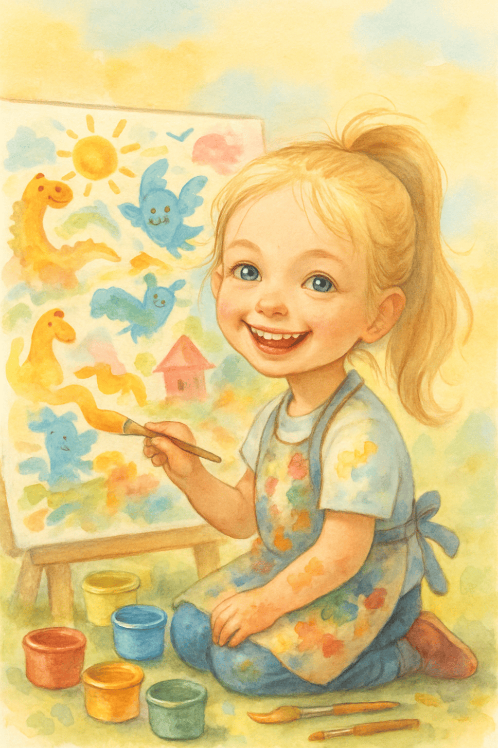 Brushstrokes of imagination | Magical Children's Book, image size:1024x1536